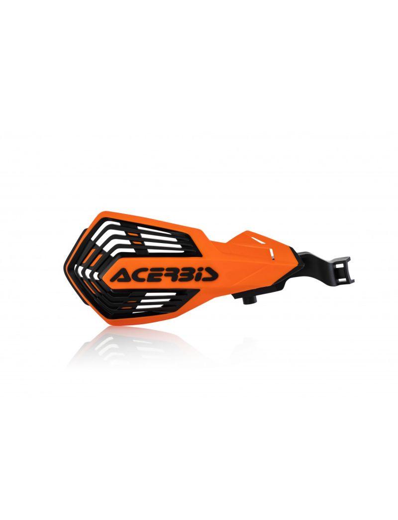 ACERBIS MX HANDGUARDS X-FUTURE MOUNTED ON LEVER GASGAS HUSQVARNA KTM SHERCO ORANGE BLACK