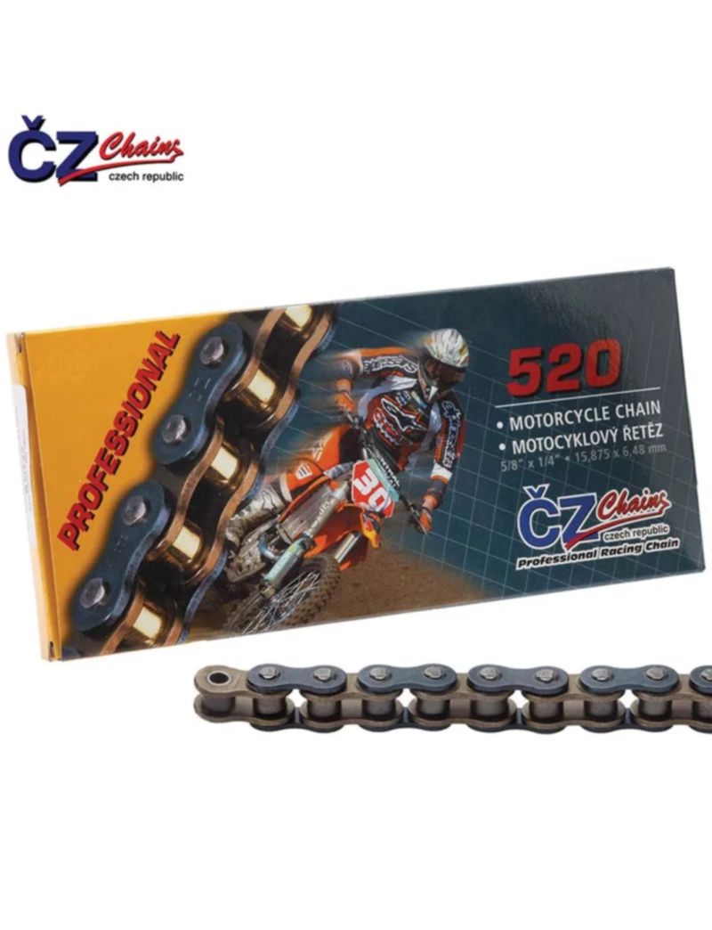 CZ CHAIN 520 M REINFORCED 118 LINKS - BLACK