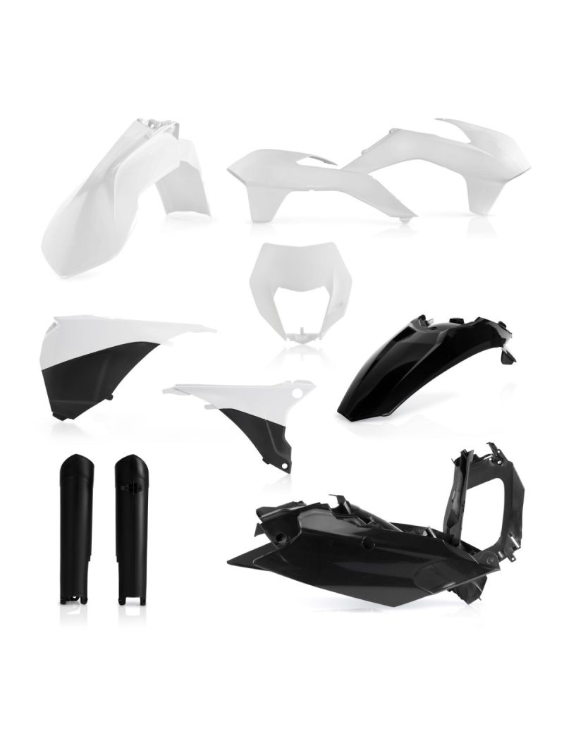 ACERBIS FULL KIT PLASTIC KTM EXC EXC-F 14/15 WHITE BLACK