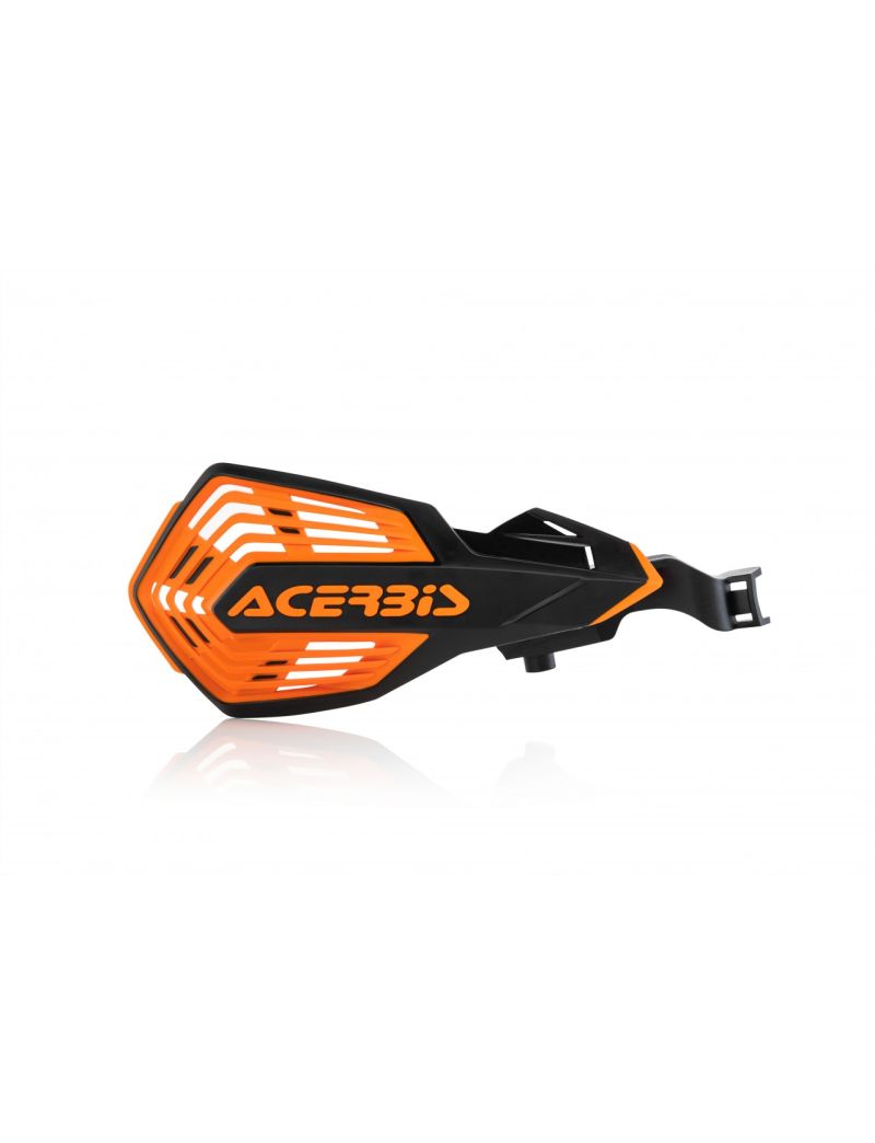 ACERBIS MX HANDGUARDS X-FUTURE MOUNTED ON LEVER GASGAS HUSQVARNA KTM SHERCO BLACK ORANGE