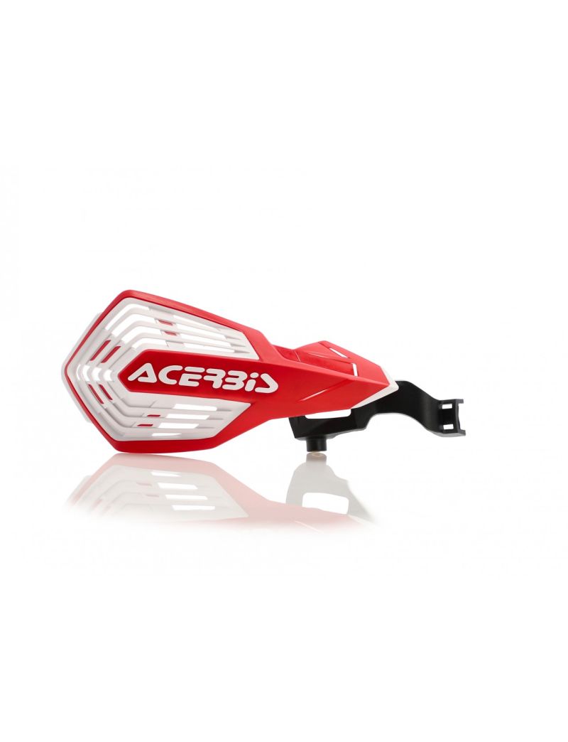ACERBIS MX HANDGUARDS X-FUTURE MOUNTED ON LEVER GASGAS HUSQVARNA RED WHITE
