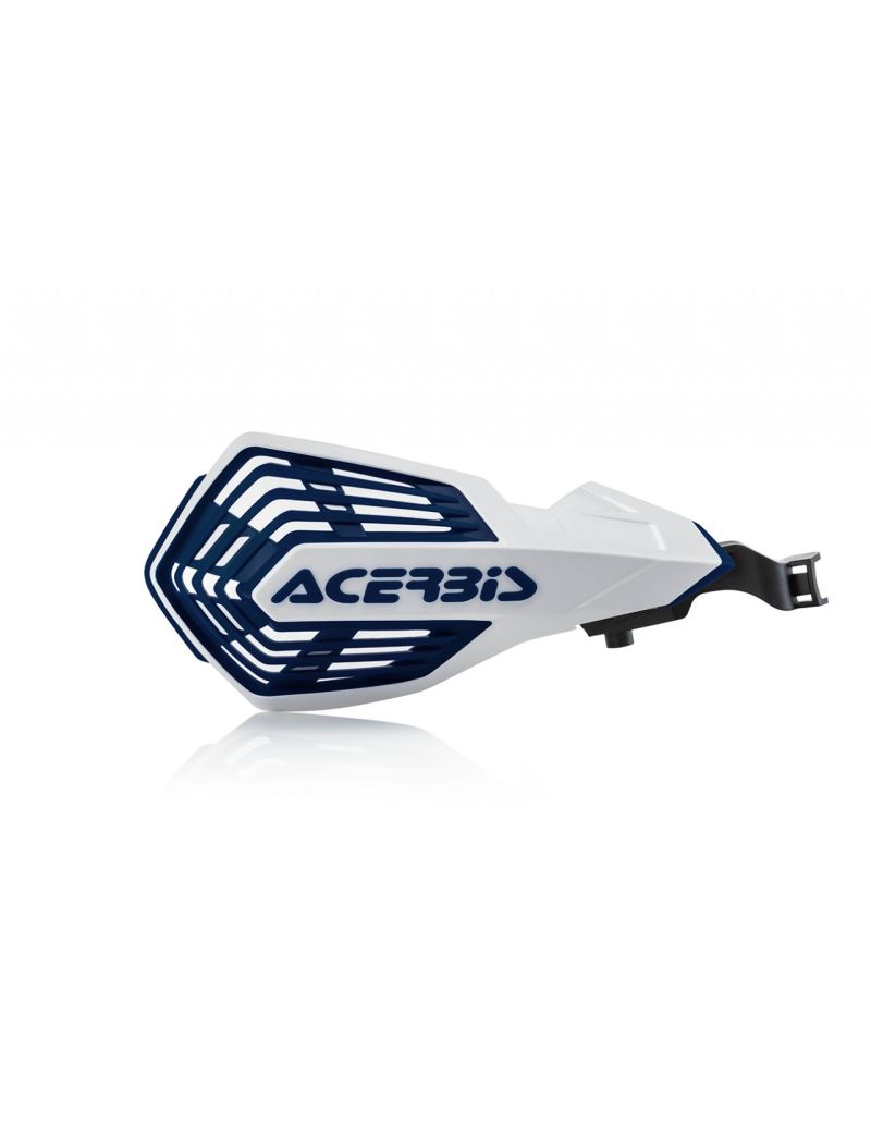 ACERBIS MX HANDGUARDS X-FUTURE MOUNTED ON LEVER GASGAS HUSQVARNA KTM SHERCO WHITE DARK BLUE
